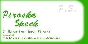 piroska speck business card